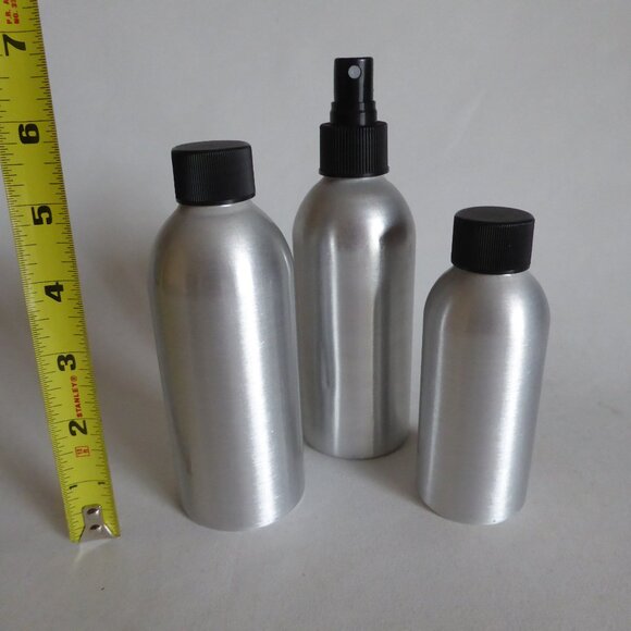 NEW CONTAINER STORE ALUMINUM EMPTY COSMETIC BOTTLE LOT OF 3 - Picture 2 of 5